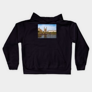 People punting near Kings College Cambridge England UK Kids Hoodie